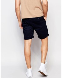 dunkelblaue Shorts mit Acid-Waschung von Weekday