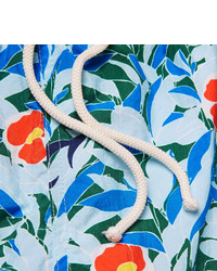 dunkelblaue Shorts mit Blumenmuster von Thom Browne