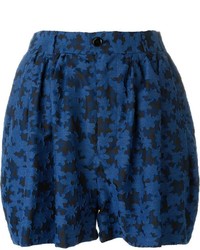 dunkelblaue Shorts mit Blumenmuster von JULIEN DAVID