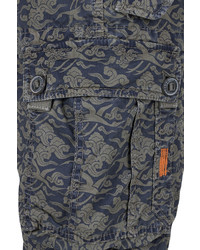 dunkelblaue Shorts mit Blumenmuster von NAGANO Shorts »TAKASHI«