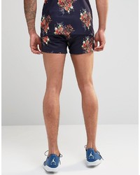 dunkelblaue Shorts mit Blumenmuster von Hype