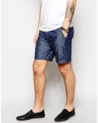 dunkelblaue Shorts mit Paisley-Muster von Asos