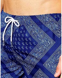 dunkelblaue Shorts mit Paisley-Muster