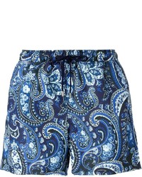 dunkelblaue Shorts mit Paisley-Muster von Etro