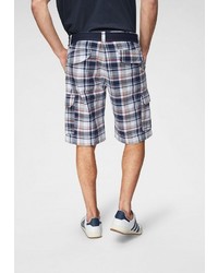 dunkelblaue Shorts mit Schottenmuster von John Devin