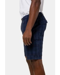 dunkelblaue Shorts mit Schottenmuster von JP1880