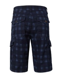 dunkelblaue Shorts mit Schottenmuster von Tom Tailor