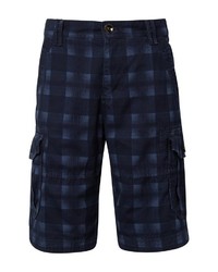 dunkelblaue Shorts mit Schottenmuster von Tom Tailor
