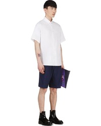 dunkelblaue Shorts von Raf Simons