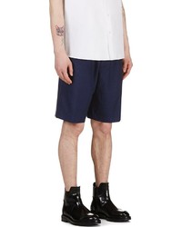 dunkelblaue Shorts von Raf Simons