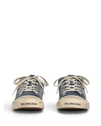 dunkelblaue Slip-On Sneakers aus Jeans von Balenciaga