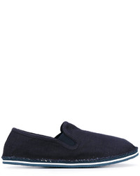 dunkelblaue Slip-On Sneakers aus Jeans von Tommy Hilfiger