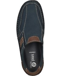 dunkelblaue Slip-On Sneakers aus Leder von Bama