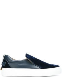 dunkelblaue Slip-On Sneakers aus Leder von Buscemi