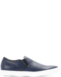 dunkelblaue Slip-On Sneakers aus Leder von Cerruti