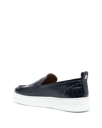 dunkelblaue Slip-On Sneakers aus Leder von Billionaire