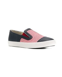 dunkelblaue Slip-On Sneakers aus Leder von Geox