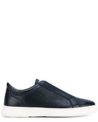 dunkelblaue Slip-On Sneakers aus Leder von Kiton