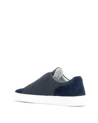 dunkelblaue Slip-On Sneakers aus Leder von Harrys Of London