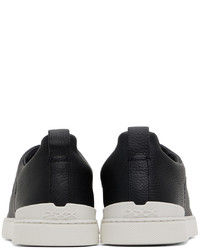 dunkelblaue Slip-On Sneakers aus Leder von Zegna
