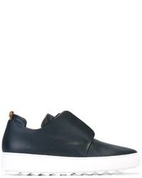 dunkelblaue Slip-On Sneakers aus Leder von Philippe Model