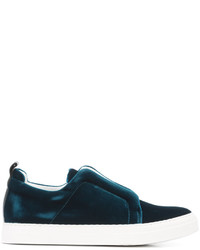 dunkelblaue Slip-On Sneakers aus Leder von Pierre Hardy