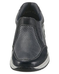 dunkelblaue Slip-On Sneakers aus Leder von Rieker