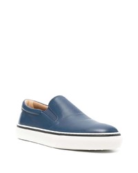 dunkelblaue Slip-On Sneakers aus Leder von Tod's