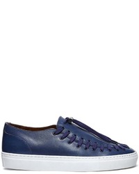 dunkelblaue Slip-On Sneakers aus Leder von Swear