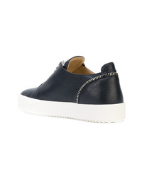 dunkelblaue Slip-On Sneakers aus Leder von Giuseppe Zanotti Design