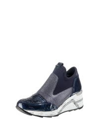 dunkelblaue Slip-On Sneakers aus Pailletten von Cetti