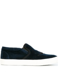 dunkelblaue Slip-On Sneakers aus Pailletten von Marc Jacobs
