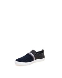 dunkelblaue Slip-On Sneakers aus Segeltuch von Greyder