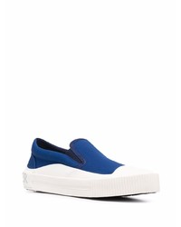 dunkelblaue Slip-On Sneakers aus Segeltuch von Moncler