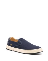 dunkelblaue Slip-On Sneakers aus Segeltuch von OSKLEN