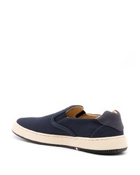 dunkelblaue Slip-On Sneakers aus Segeltuch von OSKLEN