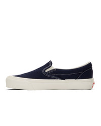 dunkelblaue Slip-On Sneakers aus Segeltuch von Vans