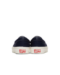 dunkelblaue Slip-On Sneakers aus Segeltuch von Vans