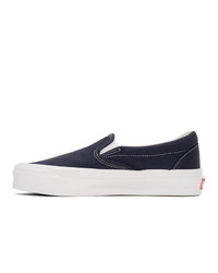 dunkelblaue Slip-On Sneakers aus Segeltuch von Vans