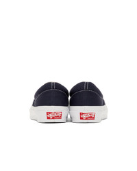 dunkelblaue Slip-On Sneakers aus Segeltuch von Vans