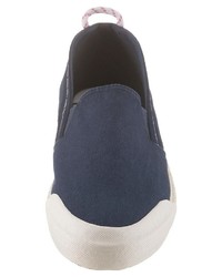 dunkelblaue Slip-On Sneakers aus Segeltuch von Pepe Jeans