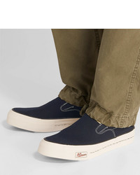 dunkelblaue Slip-On Sneakers aus Segeltuch von VISVIM
