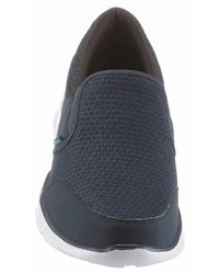dunkelblaue Slip-On Sneakers aus Segeltuch von Skechers