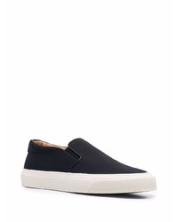 dunkelblaue Slip-On Sneakers aus Segeltuch von Giorgio Armani