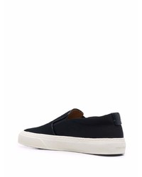 dunkelblaue Slip-On Sneakers aus Segeltuch von Giorgio Armani