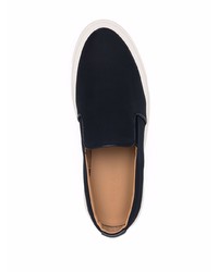 dunkelblaue Slip-On Sneakers aus Segeltuch von Giorgio Armani