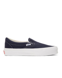 dunkelblaue Slip-On Sneakers aus Segeltuch von Vans