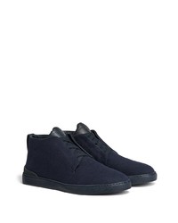 dunkelblaue Slip-On Sneakers aus Segeltuch von Ermenegildo Zegna