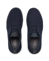 dunkelblaue Slip-On Sneakers aus Segeltuch von Ermenegildo Zegna