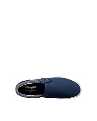 dunkelblaue Slip-On Sneakers aus Segeltuch von Wrangler